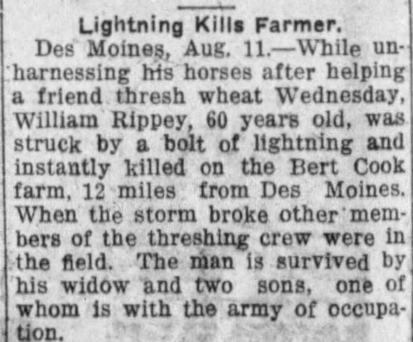 Obituary for William Rippey (Aged 60)